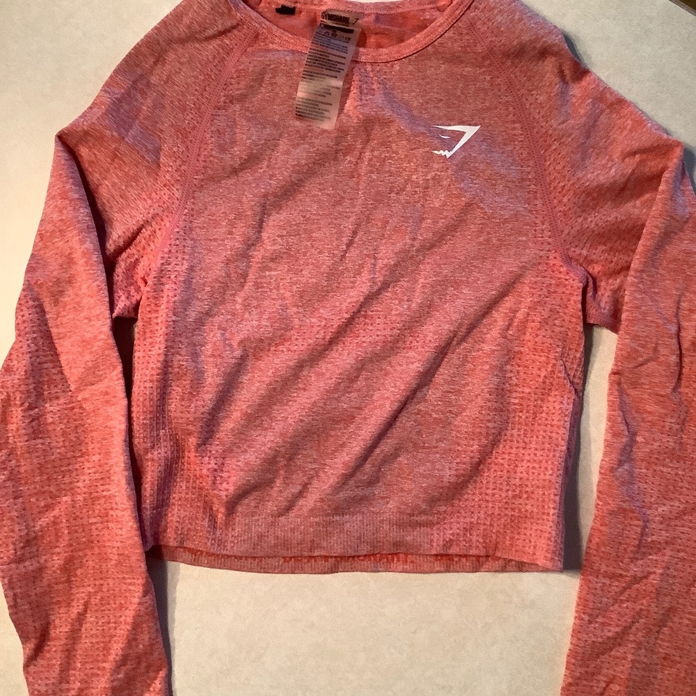 Gym shark long sleeve crop top